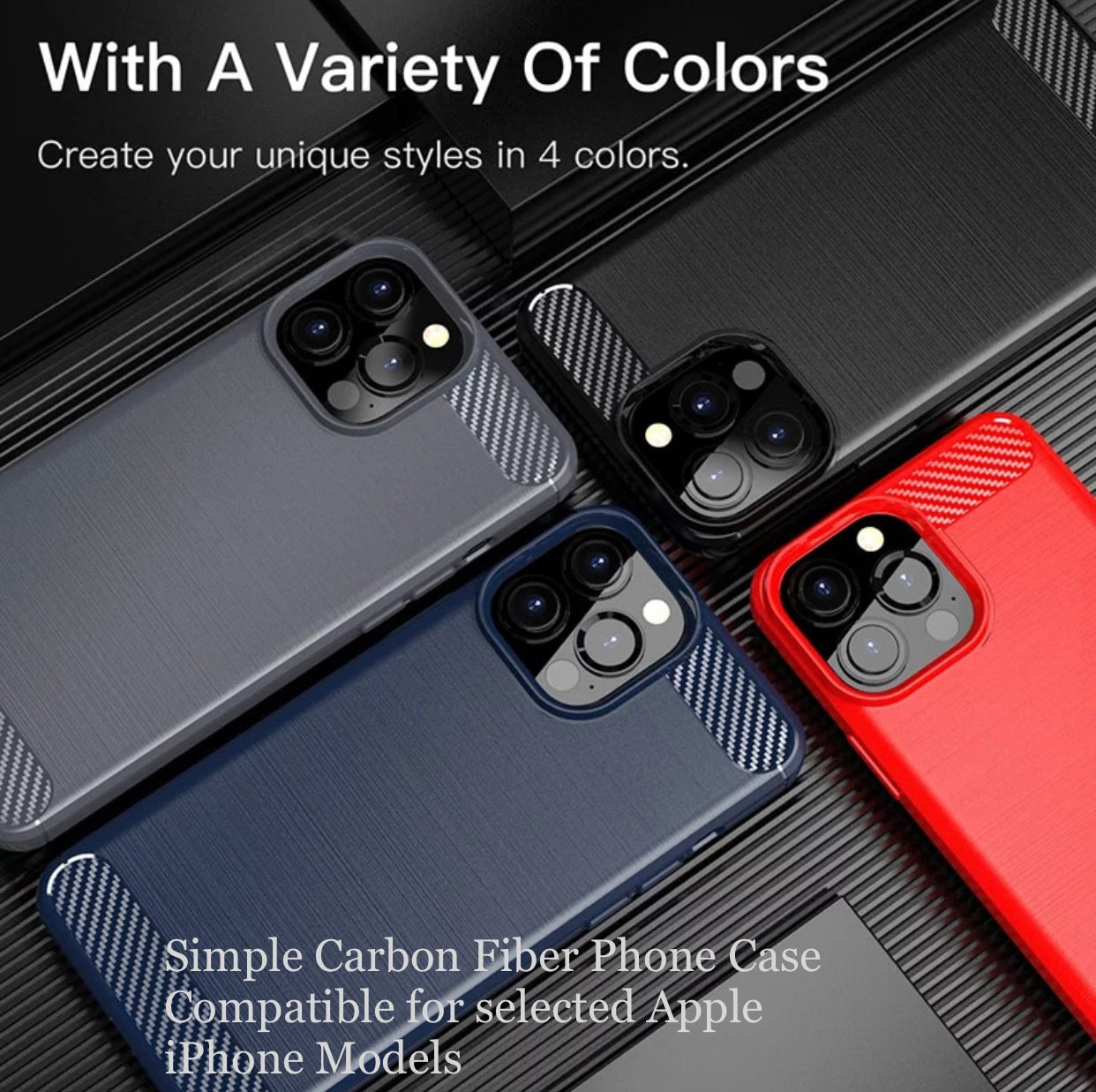 Simple Carbon Fiber Phone Case- for selected Apple iPhone models - Super Savings Technologies Co.,LTD Simple Carbon Fiber Phone Case- for selected Apple iPhone models - Super Savings Technologies Co.,LTD